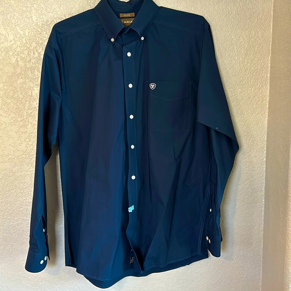 Fitted Ariat Navy Blue button down